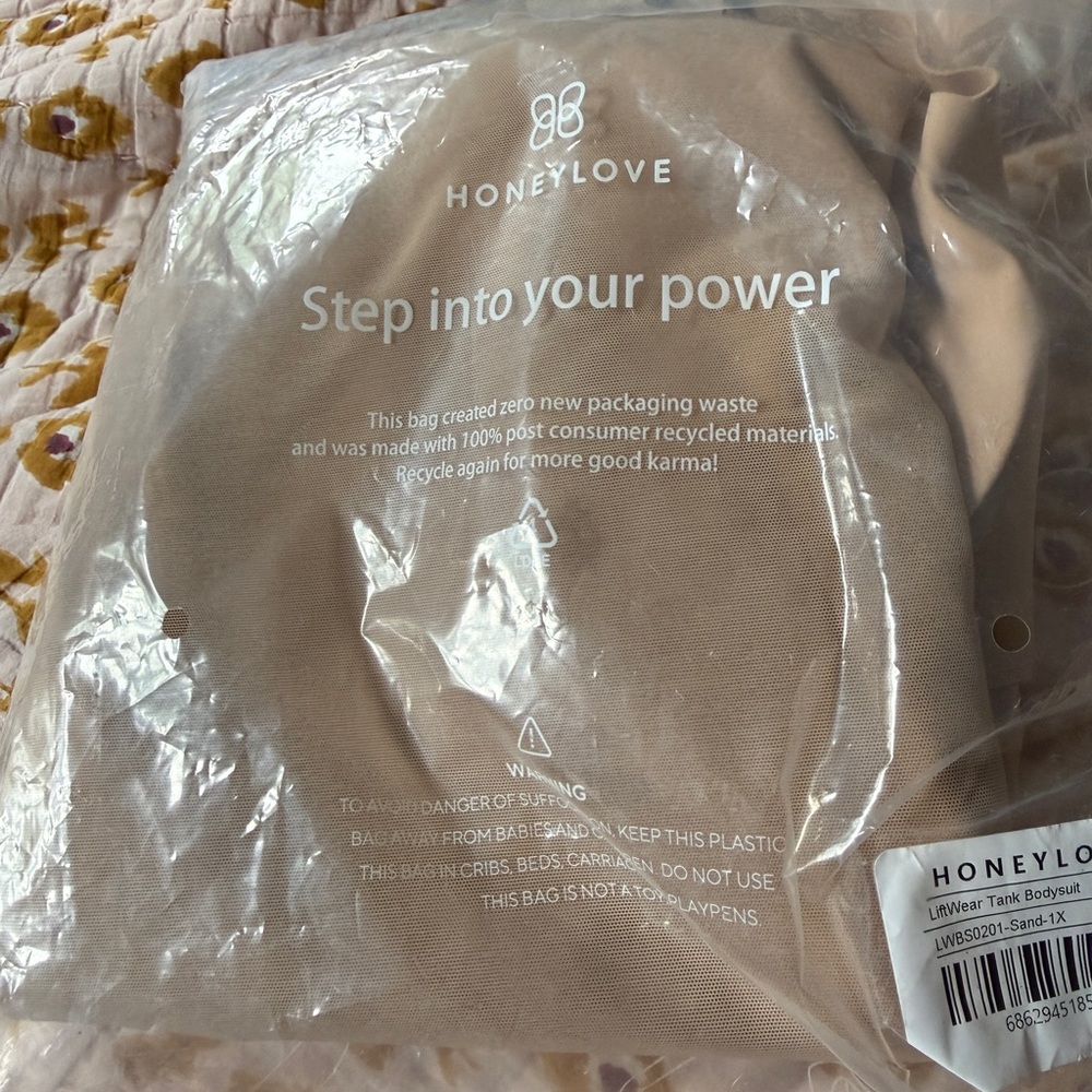 Honeylove liftwear tank bodysuit 1X sand - Picture 3 of 6